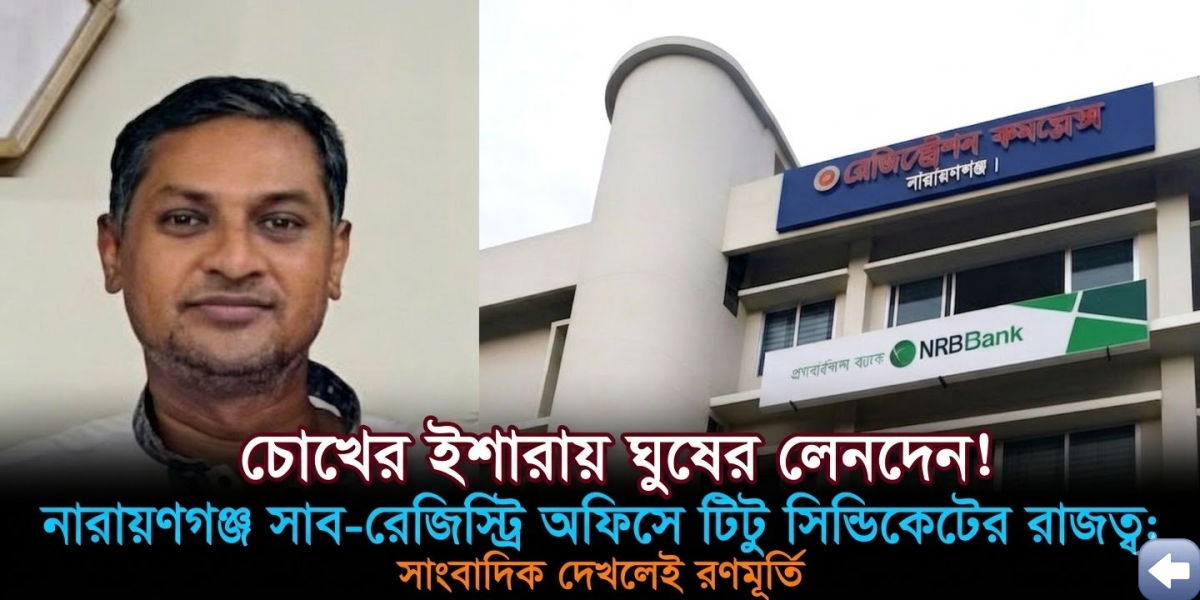 নারায়ণগঞ্জ সাব-রেজিস্ট্রি অফিসে দুর্নীতির মহোৎসব সাংবাদিকের ওপর ‘টিটু সিন্ডিকেট’-এর হামলা